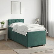 Boxspring krevet s madracem Tamnozelena 80 x 200 cm Baršun