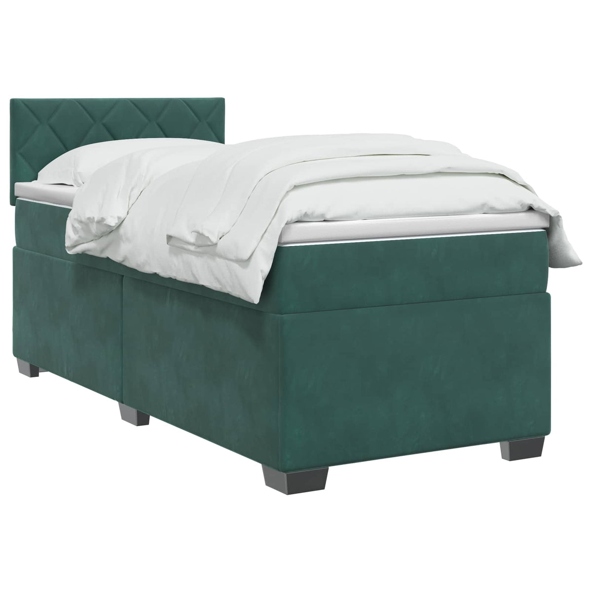 Boxspring krevet s madracem Tamnozelena 80 x 200 cm Baršun