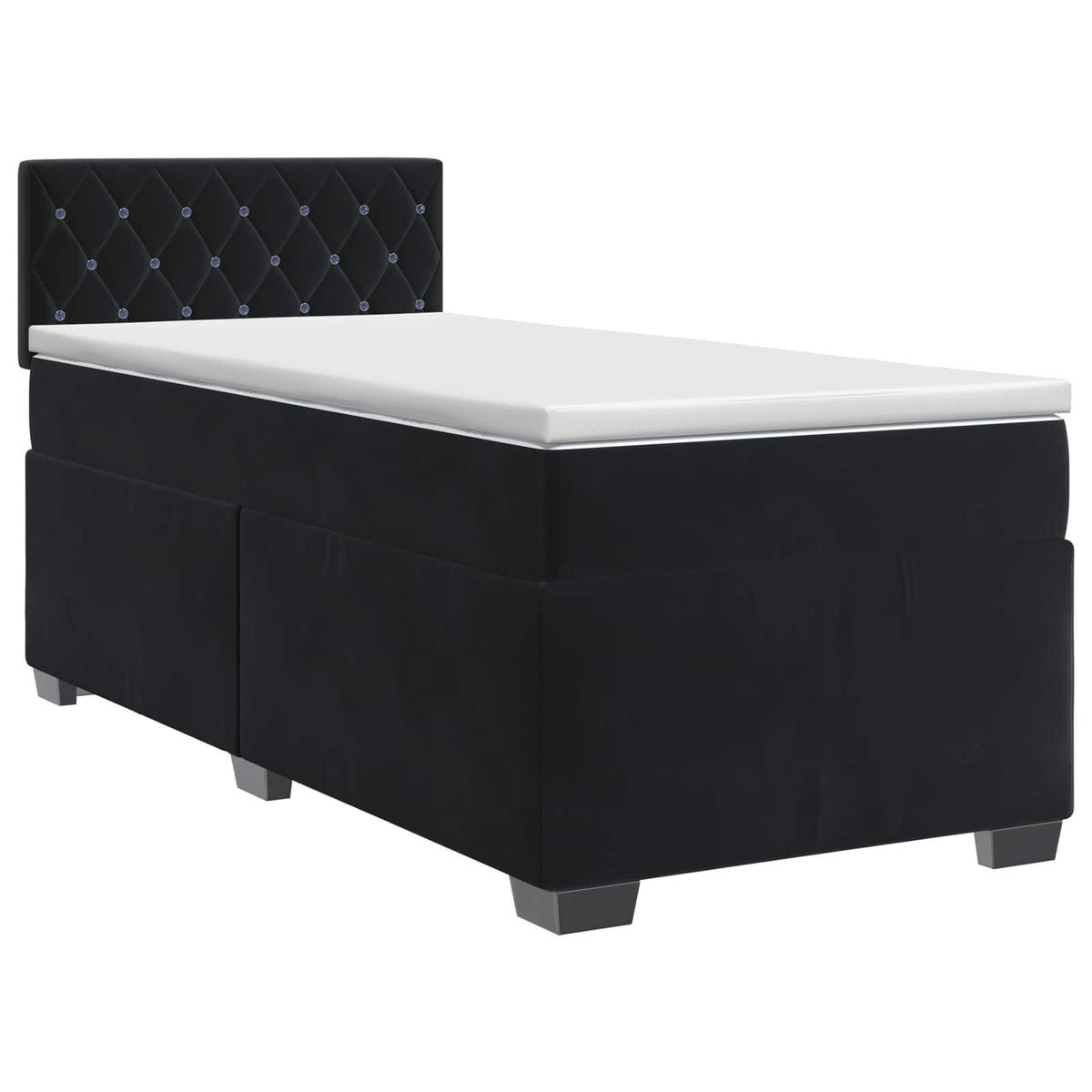 Boxspring krevet s madracem Crna 90 x 190 cm Baršun
