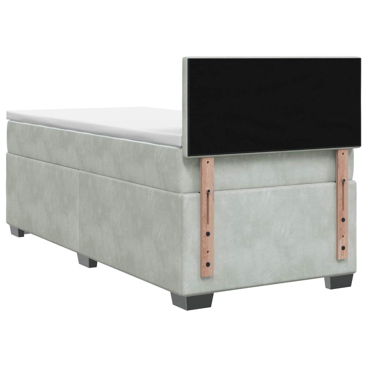 Boxspring krevet s madracem Svjetlosiva 90 x 200 cm Baršun