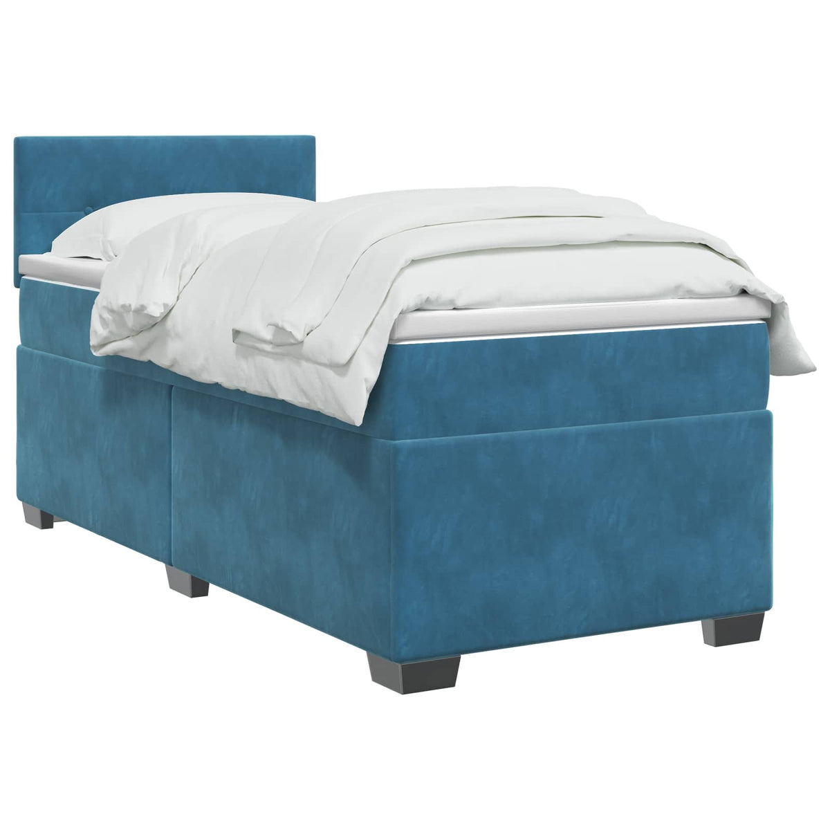 Boxspring krevet s madracem Tamno plava 90 x 200 cm Baršun