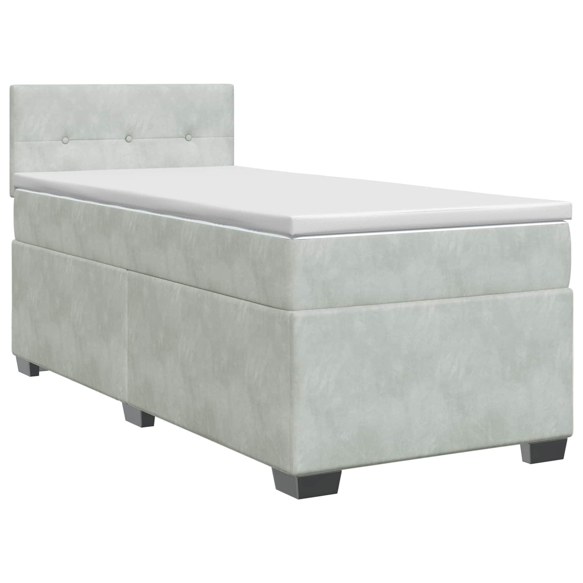 Boxspring krevet s madracem Svjetlosiva 100 x 200 cm Baršun