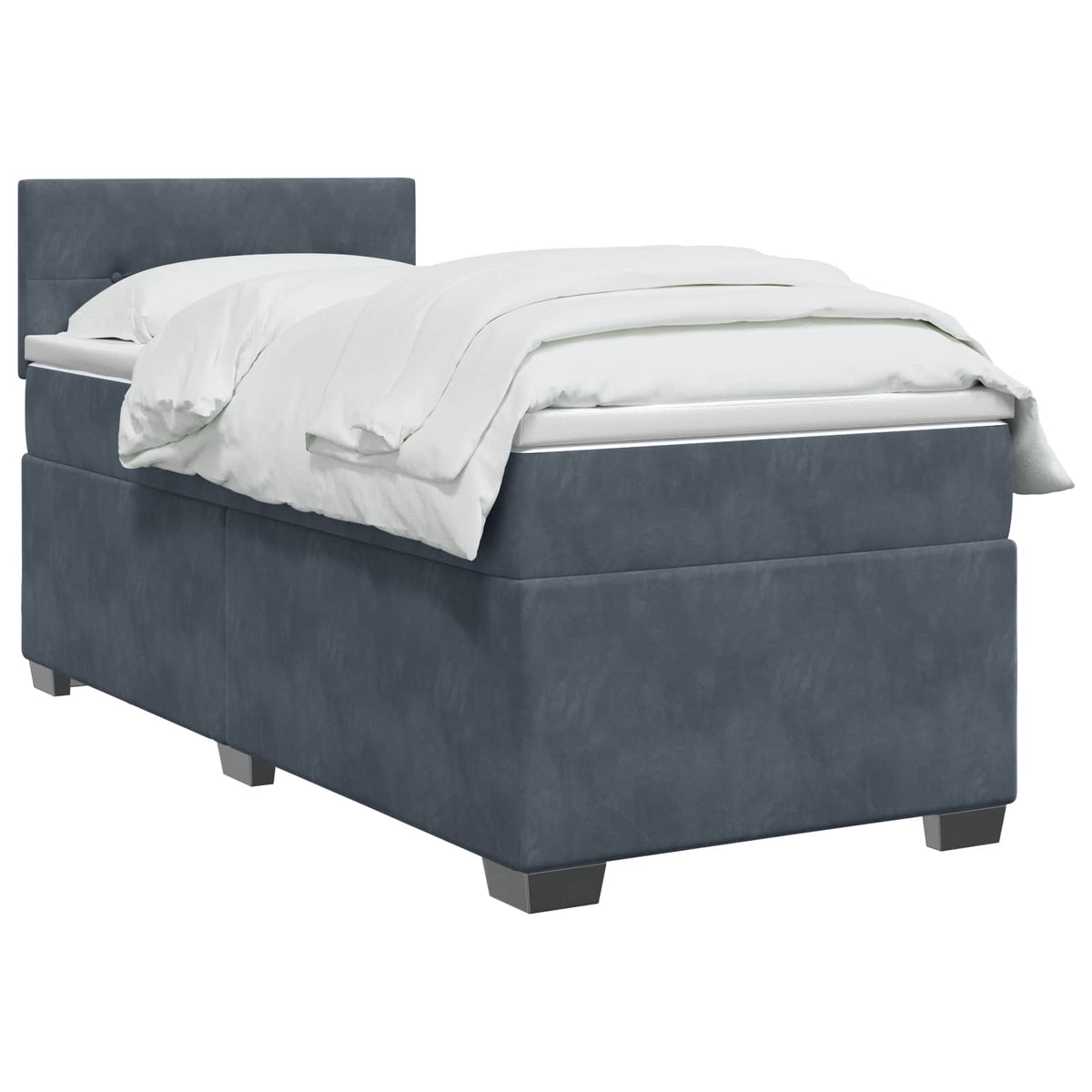 Boxspring krevet s madracem Tamnosiva 100 x 200 cm Baršun