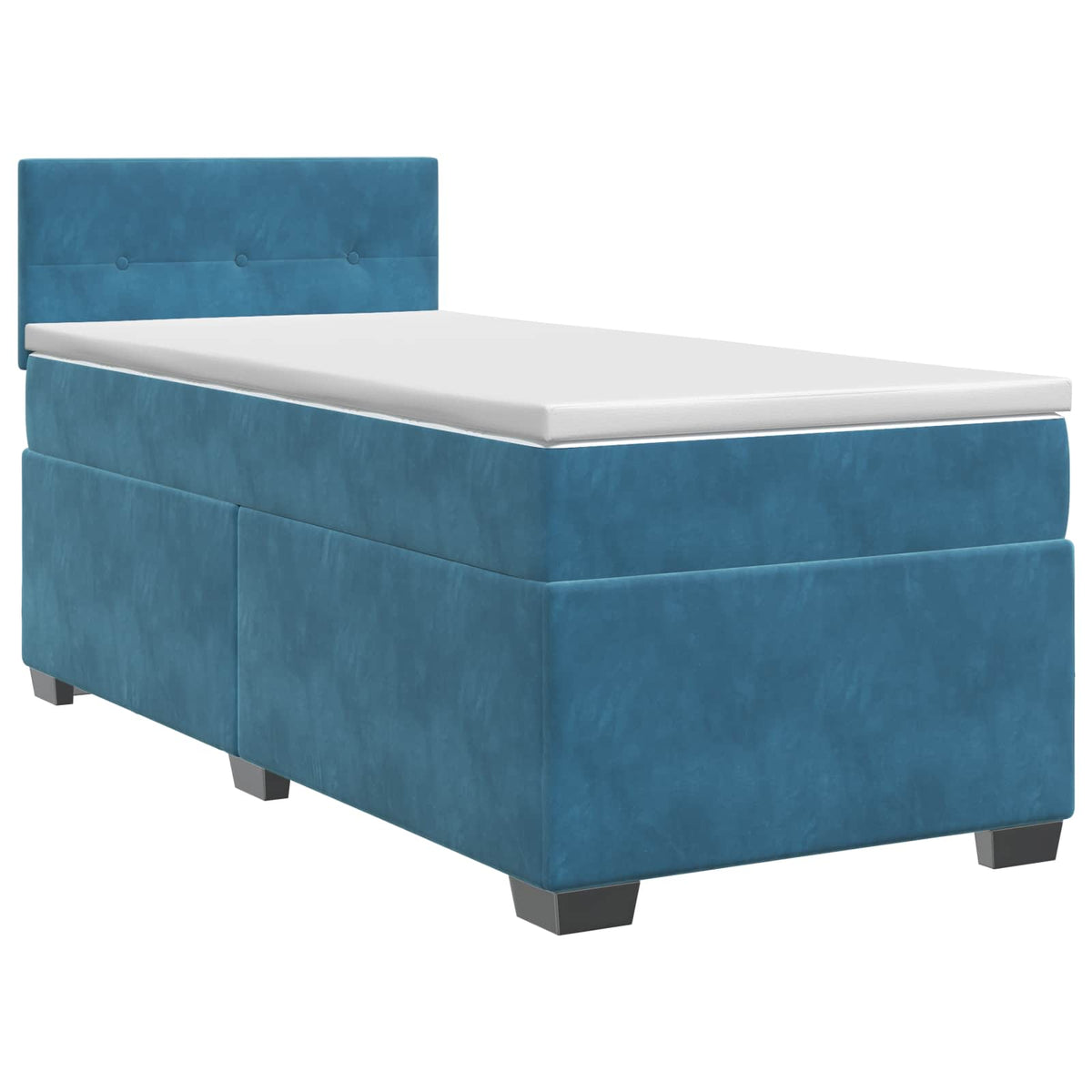 Boxspring krevet s madracem Tamno plava 100 x 200 cm Baršun