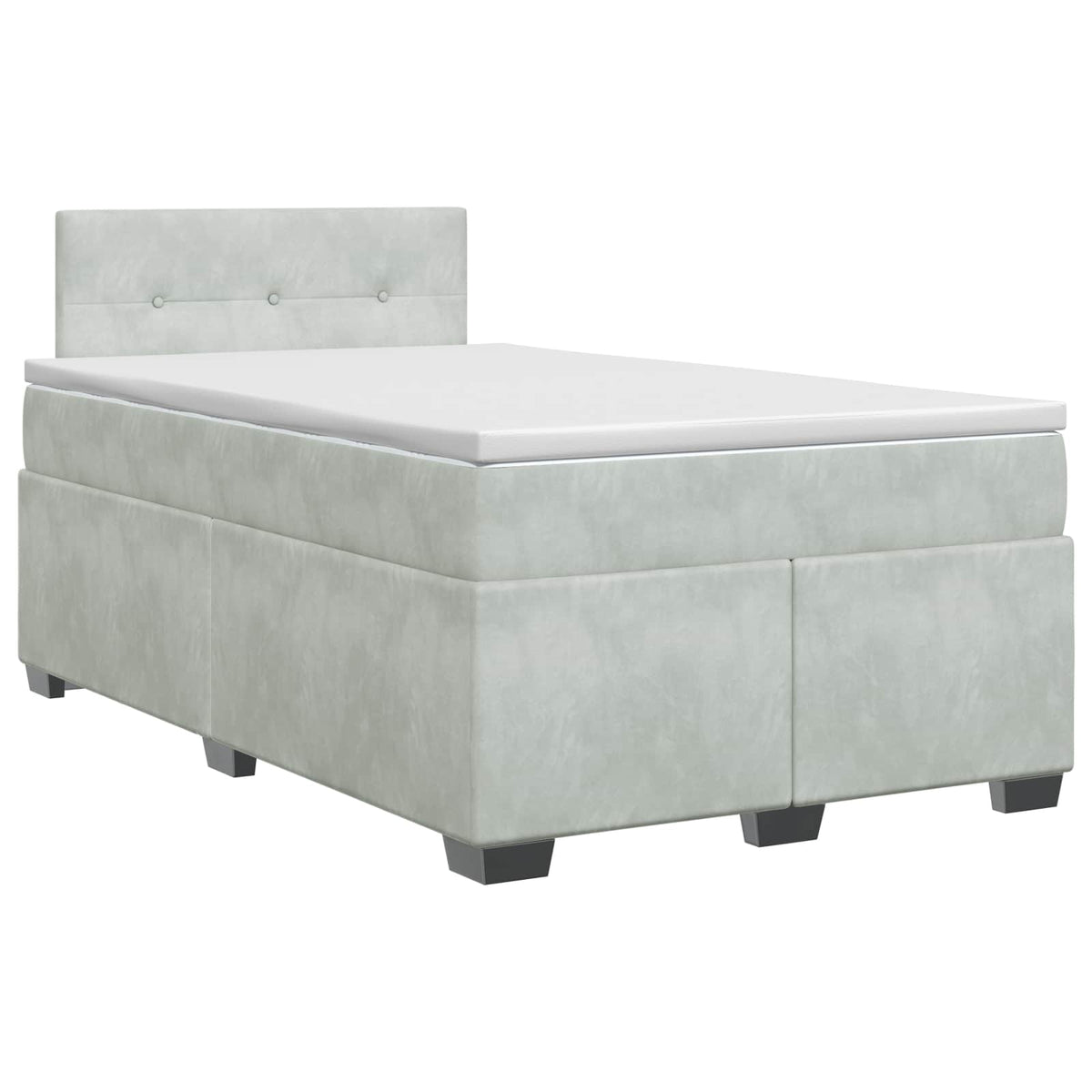 Boxspring krevet s madracem Svjetlosiva 120 x 190 cm Baršun