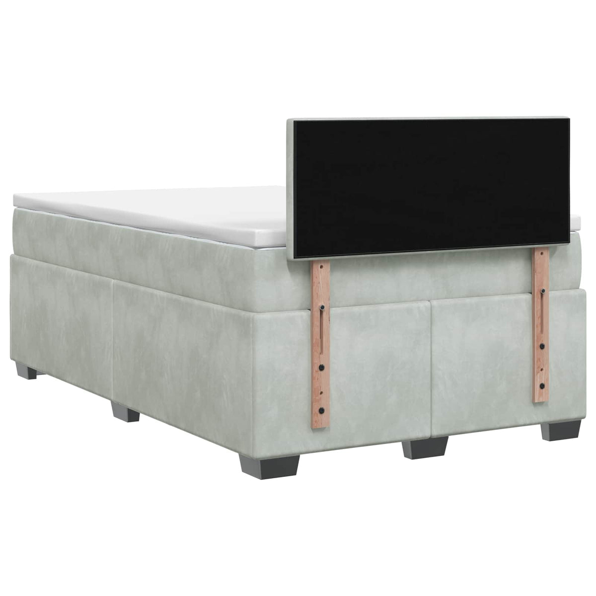 Boxspring krevet s madracem Svjetlosiva 120 x 190 cm Baršun