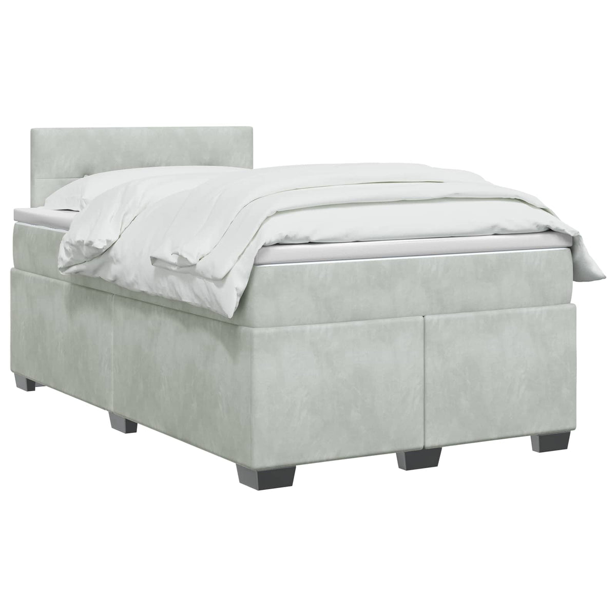 Boxspring krevet s madracem Svjetlosiva 120 x 190 cm Baršun