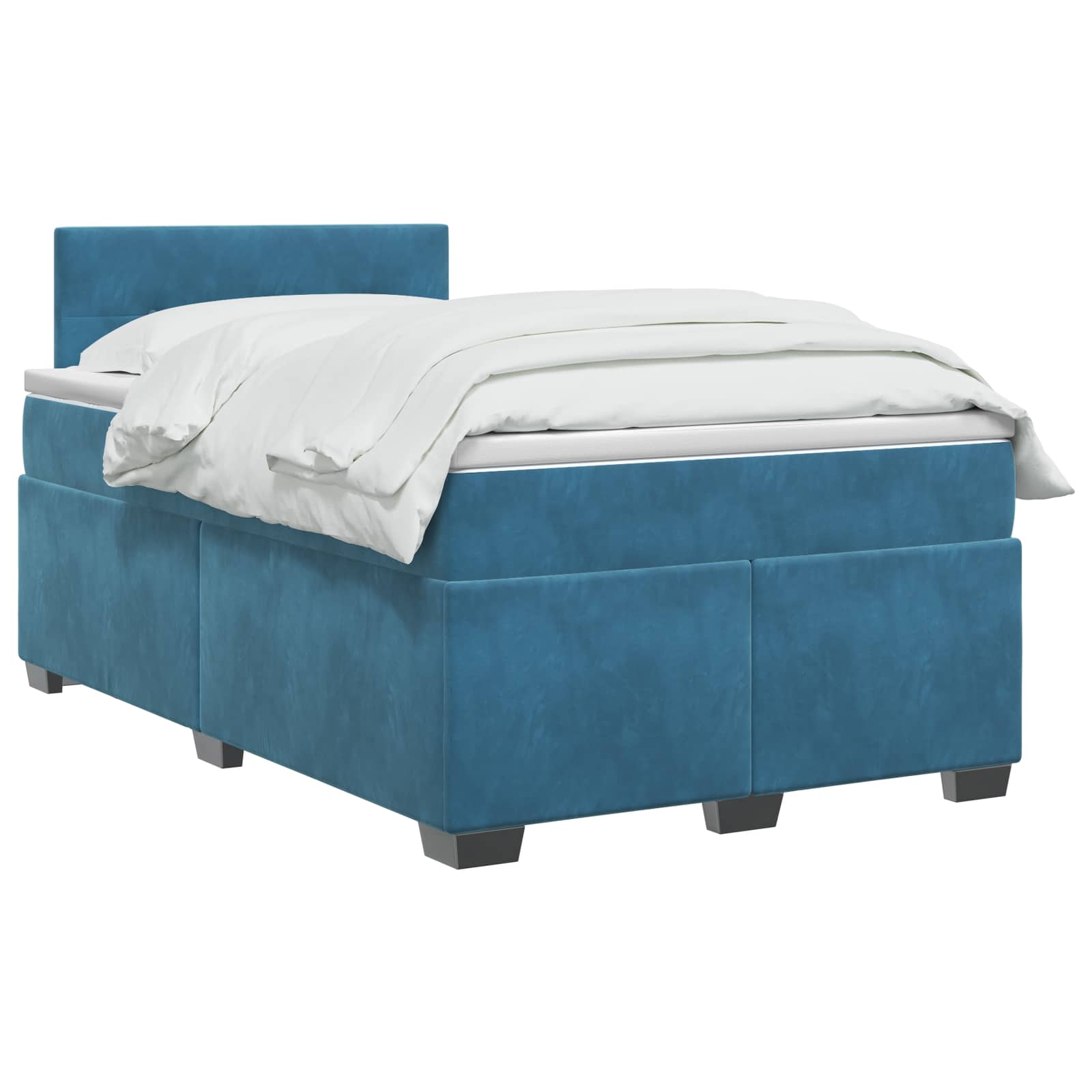 Boxspring krevet s madracem Tamno plava 120 x 200 cm Baršun