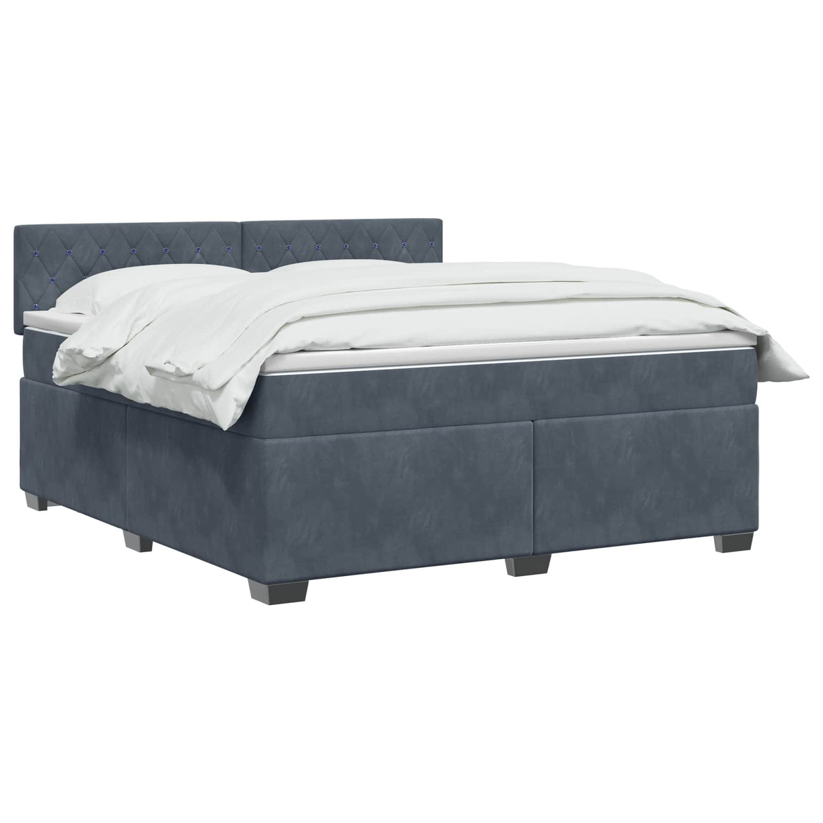 Boxspring krevet s madracem Tamnosiva 140 x 190 cm Baršun