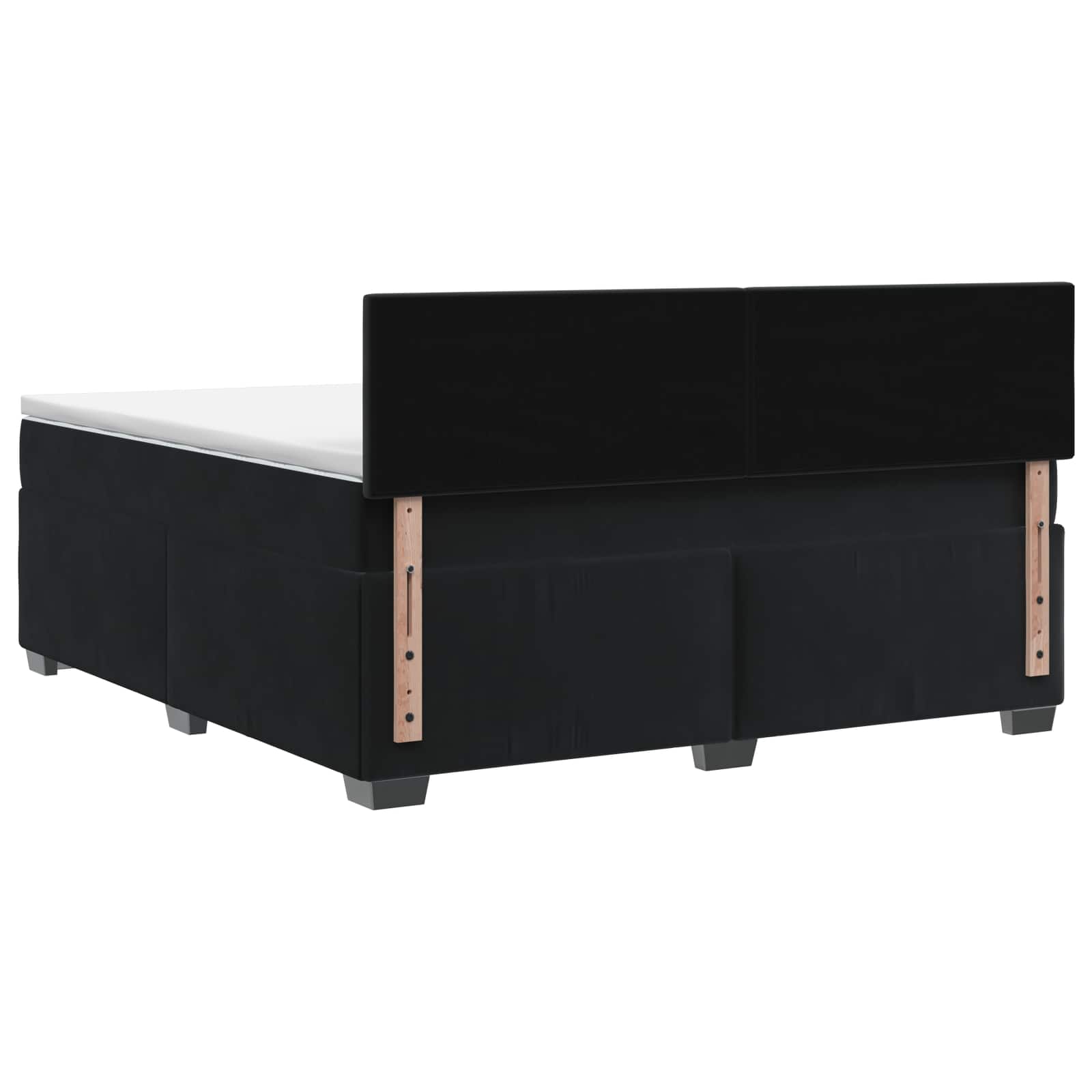 Boxspring krevet s madracem Crna 140 x 190 cm Baršun