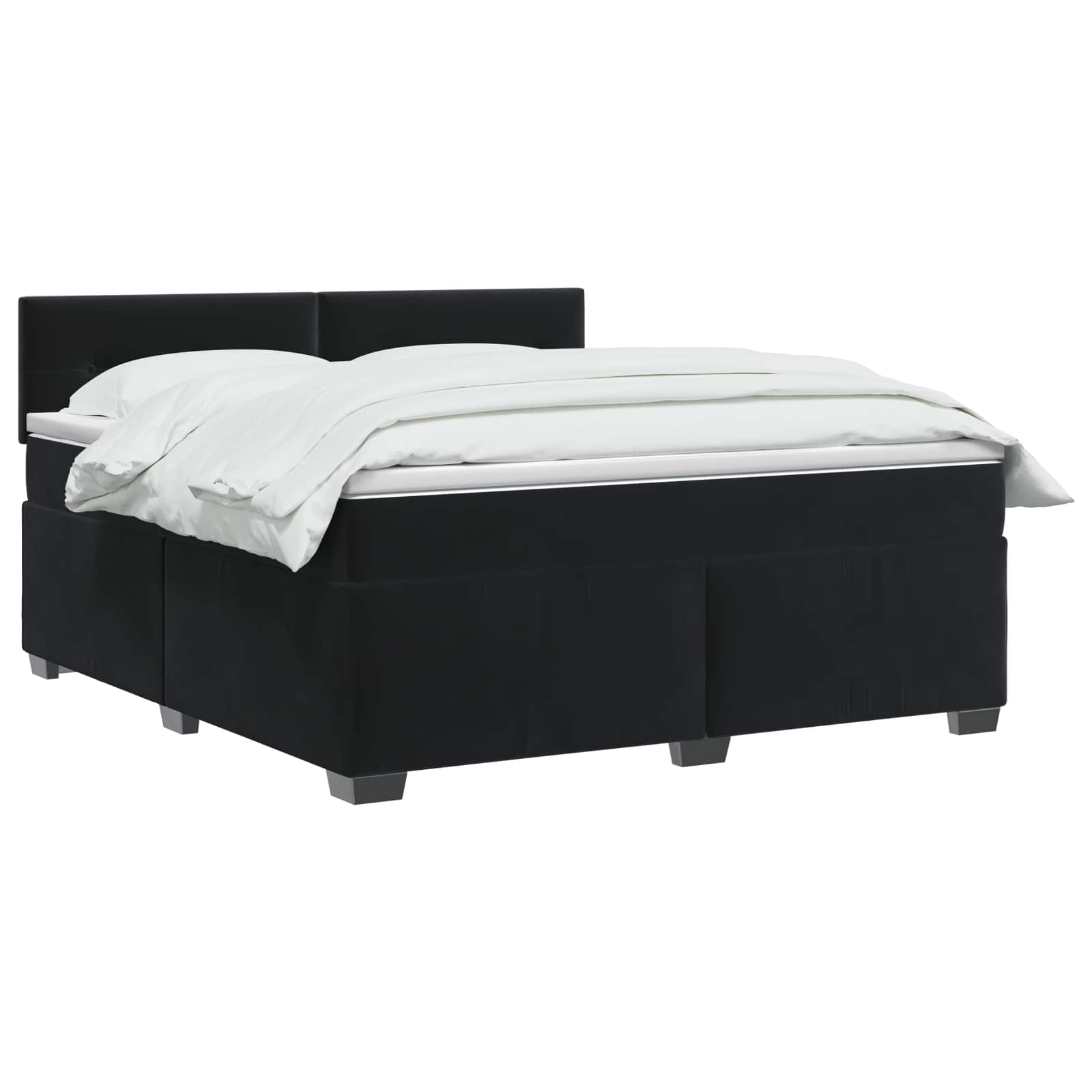 Boxspring krevet s madracem Crna 140 x 190 cm Baršun