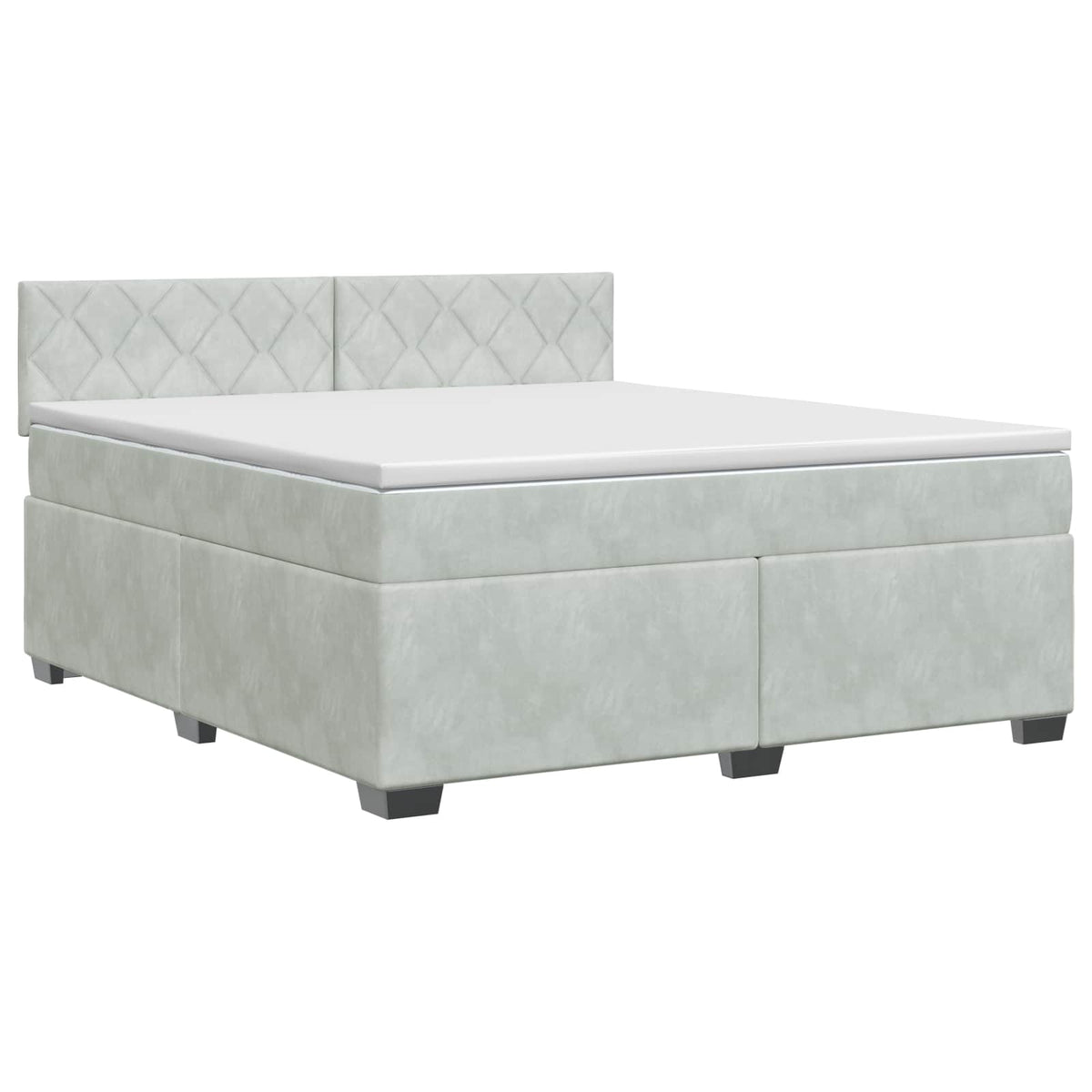Boxspring krevet s madracem Svjetlosiva 140 x 190 cm Baršun