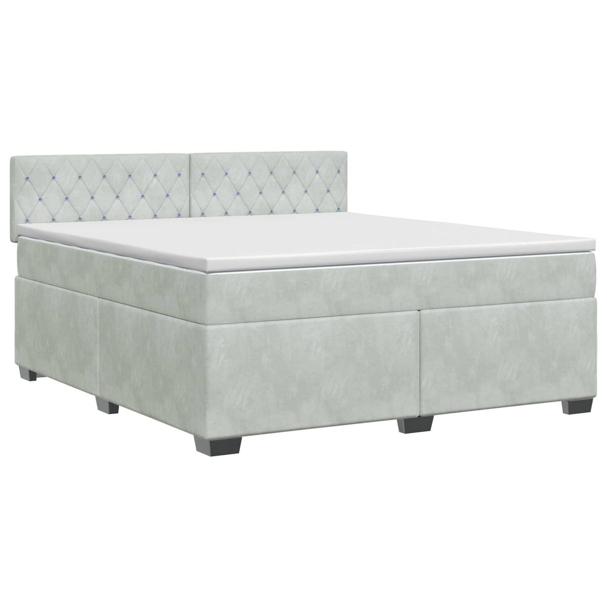 Boxspring krevet s madracem Svjetlosiva 140 x 200 cm Baršun