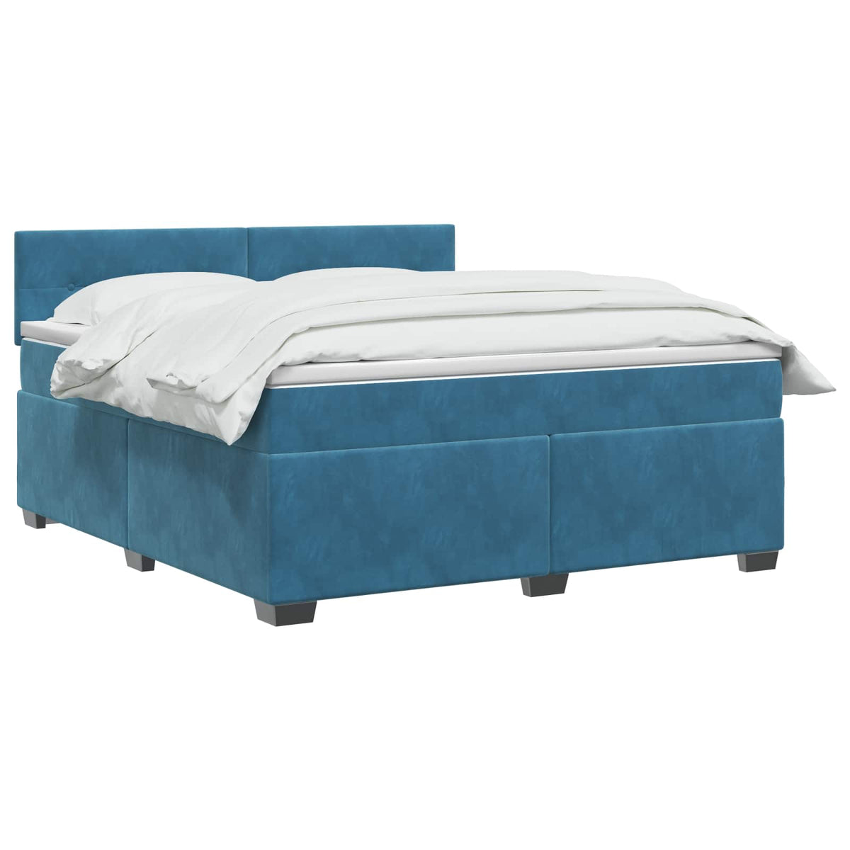 Boxspring krevet s madracem Tamno plava 140 x 200 cm Baršun