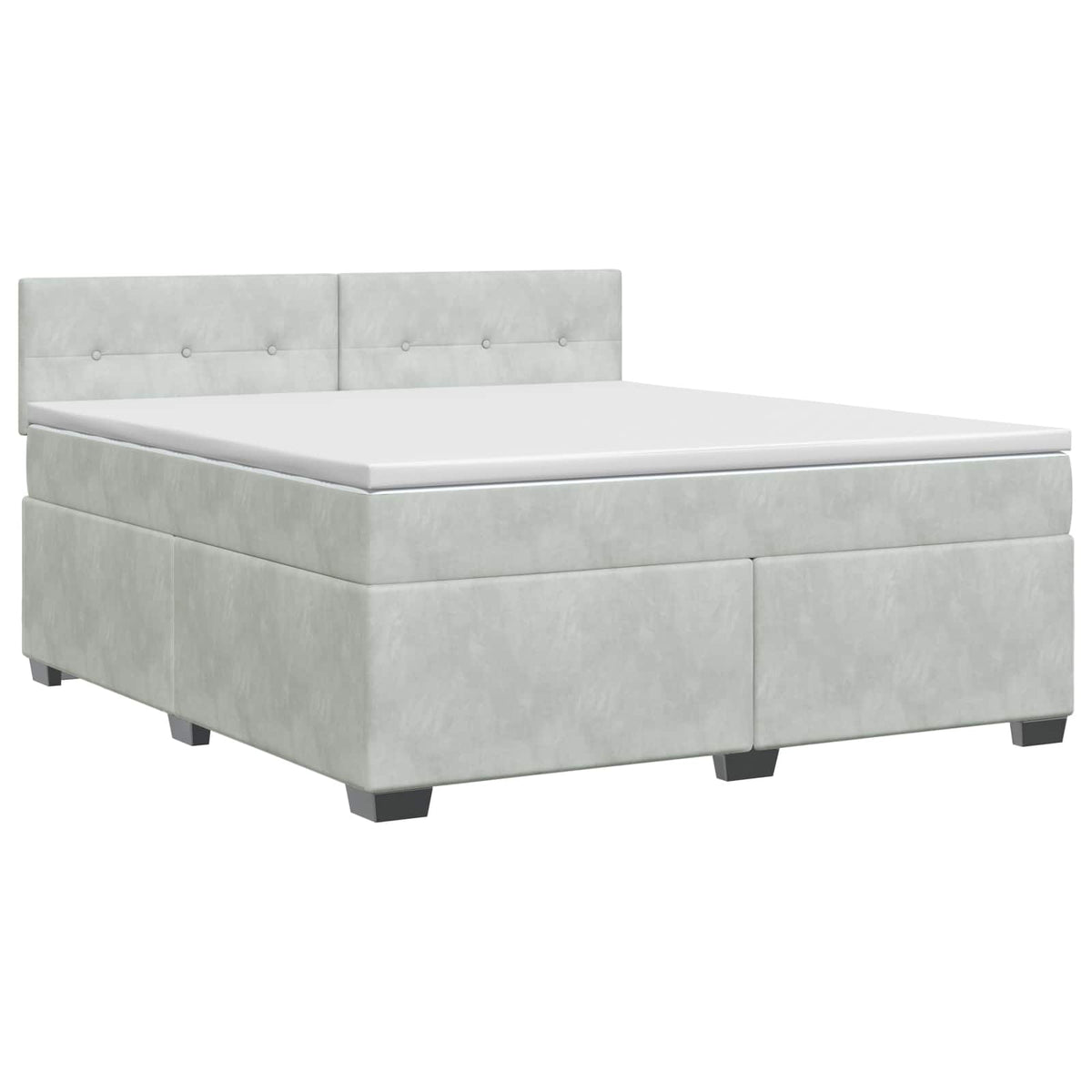 Boxspring krevet s madracem Svjetlosiva 160 x 200 cm Baršun