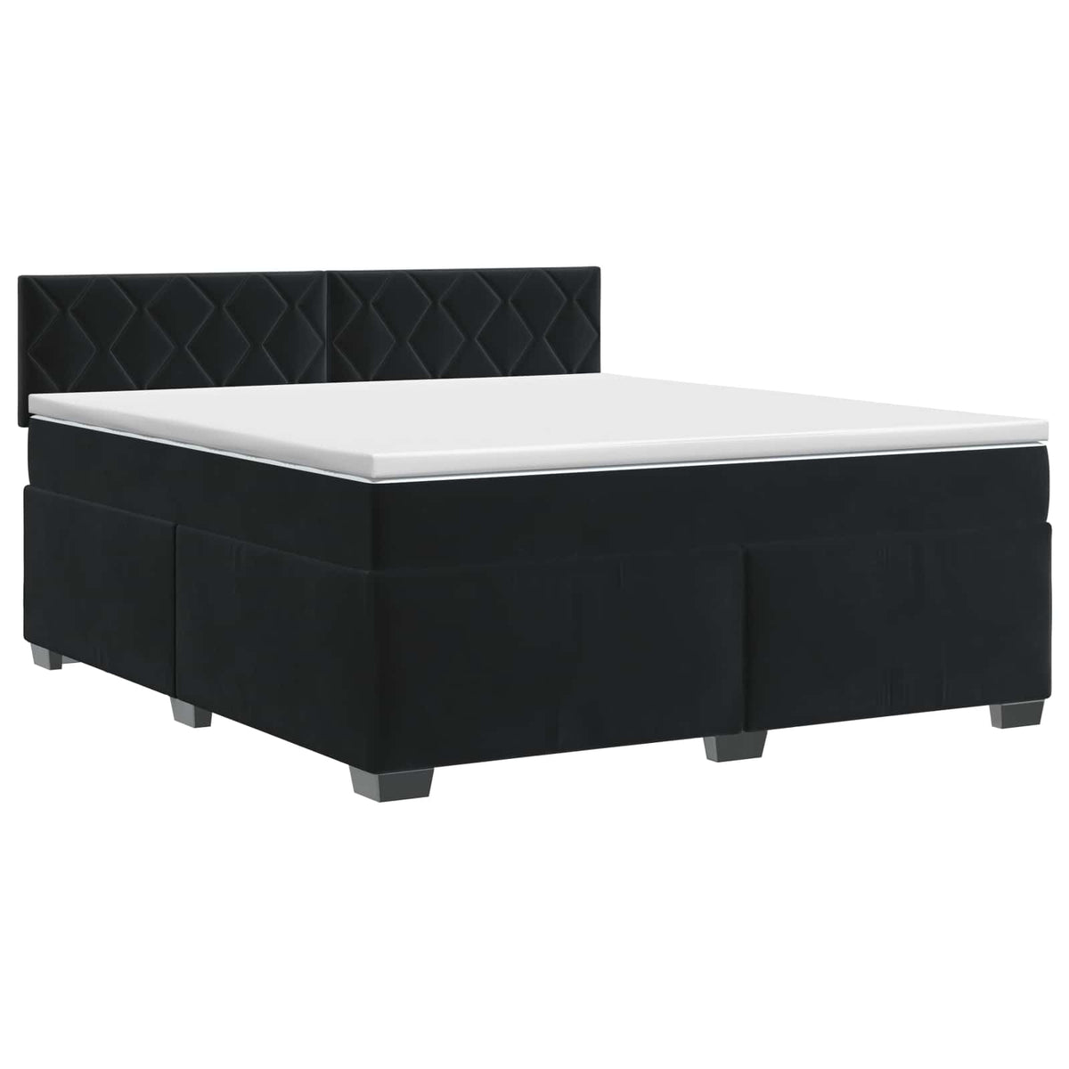 Boxspring krevet s madracem Crna 160 x 200 cm Baršun