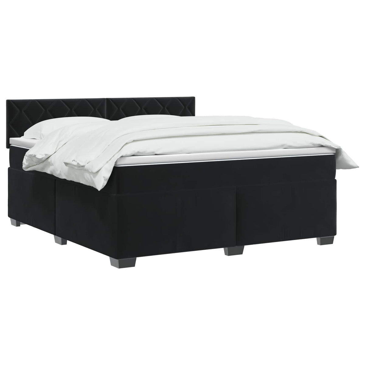 Boxspring krevet s madracem Crna 160 x 200 cm Baršun