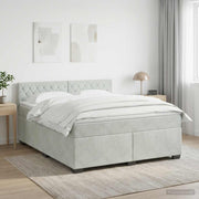 Boxspring krevet s madracem Svjetlosiva 160 x 200 cm Baršun