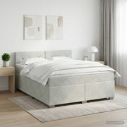 Boxspring krevet s madracem Svjetlosiva 180 x 200 cm Baršun