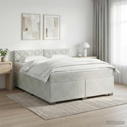 Boxspring krevet s madracem Svjetlosiva 140 x 200 cm Baršun