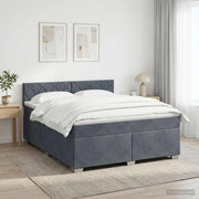 Boxspring krevet s madracem Tamnosiva 180 x 200 cm Baršun