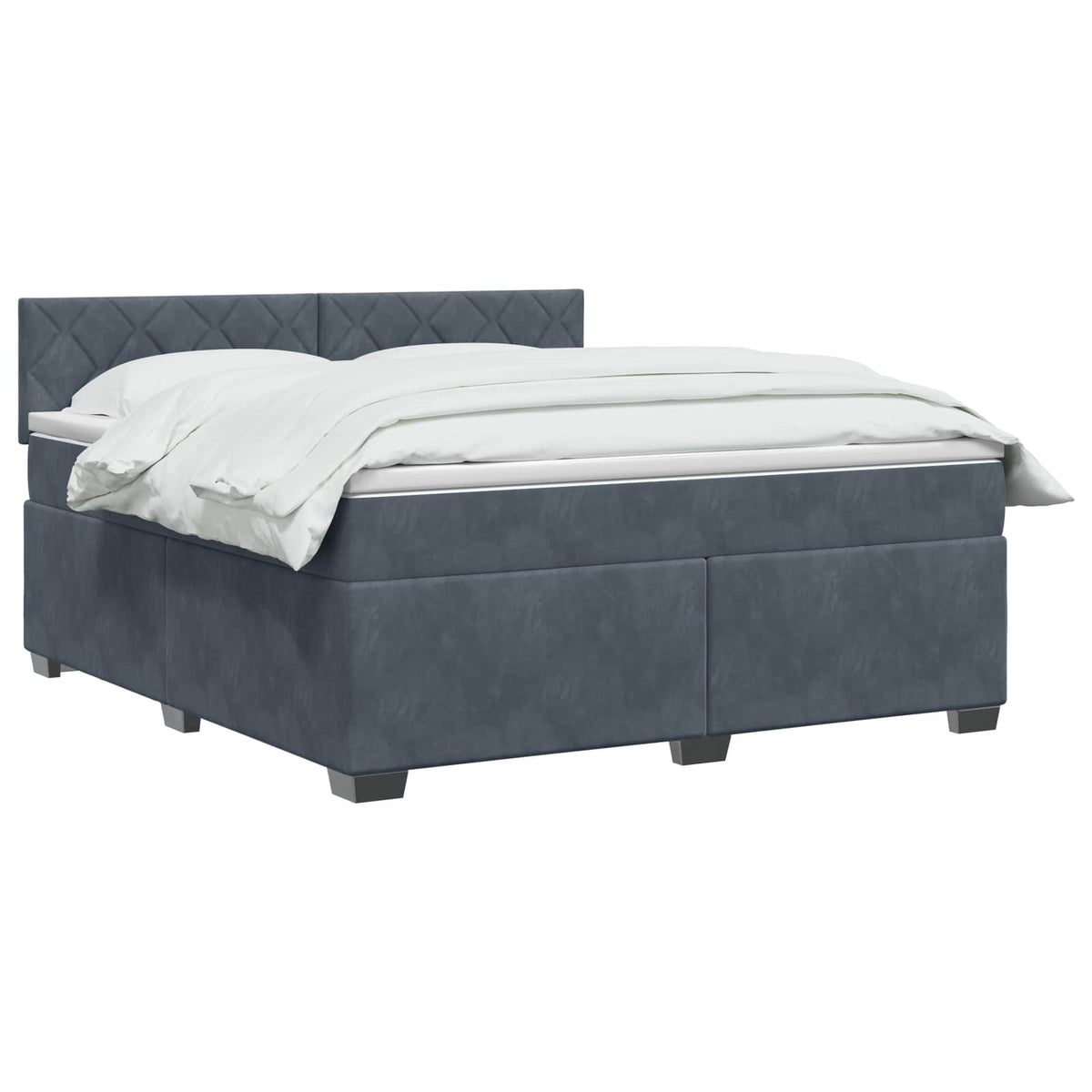 Boxspring krevet s madracem Tamnosiva 180 x 200 cm Baršun