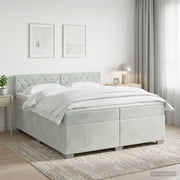 Boxspring krevet s madracem Svjetlosiva 200 x 200 cm Baršun