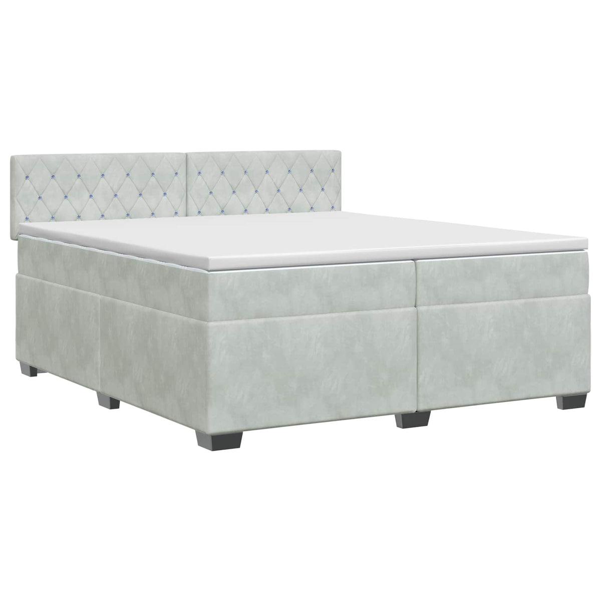 Boxspring krevet s madracem Svjetlosiva 200 x 200 cm Baršun