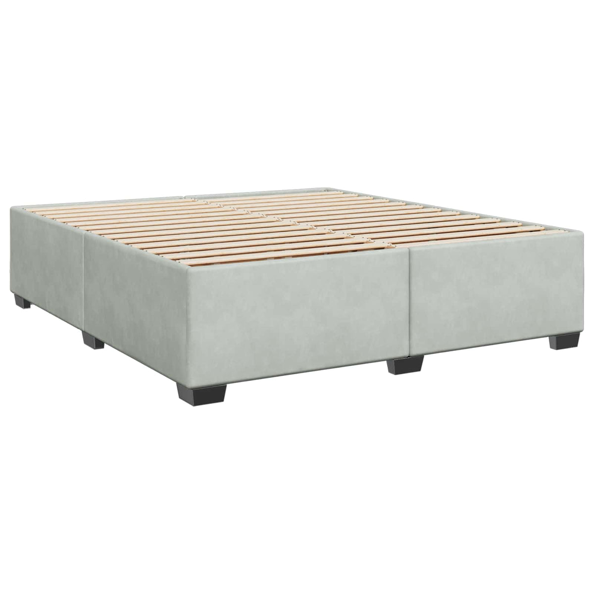 Boxspring krevet s madracem Svjetlosiva 200 x 200 cm Baršun