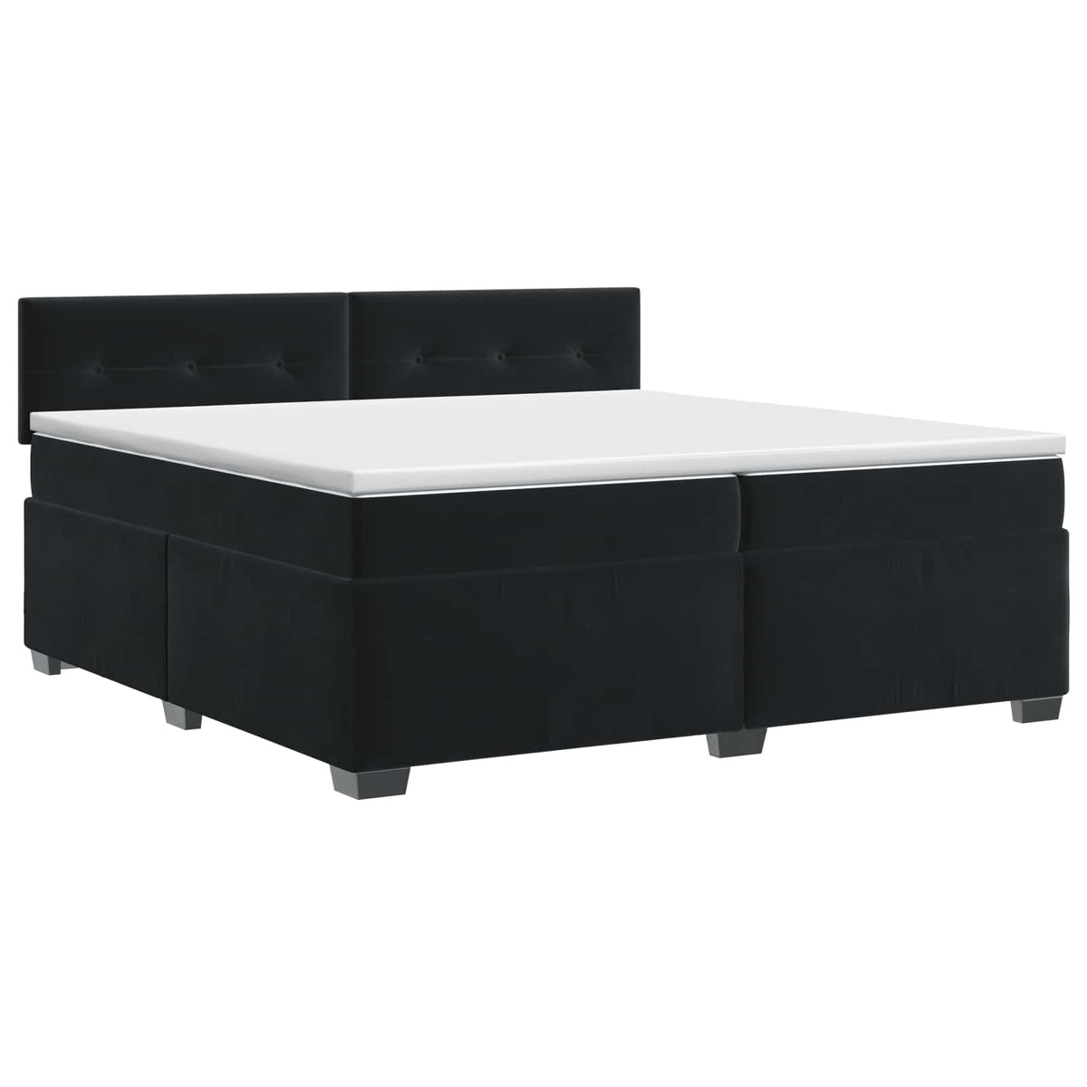 Boxspring krevet s madracem Crna 200 x 200 cm Baršun