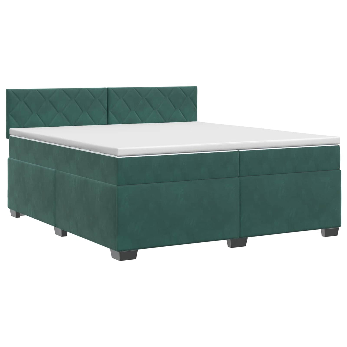 Boxspring krevet s madracem Tamnozelena 200 x 200 cm Baršun