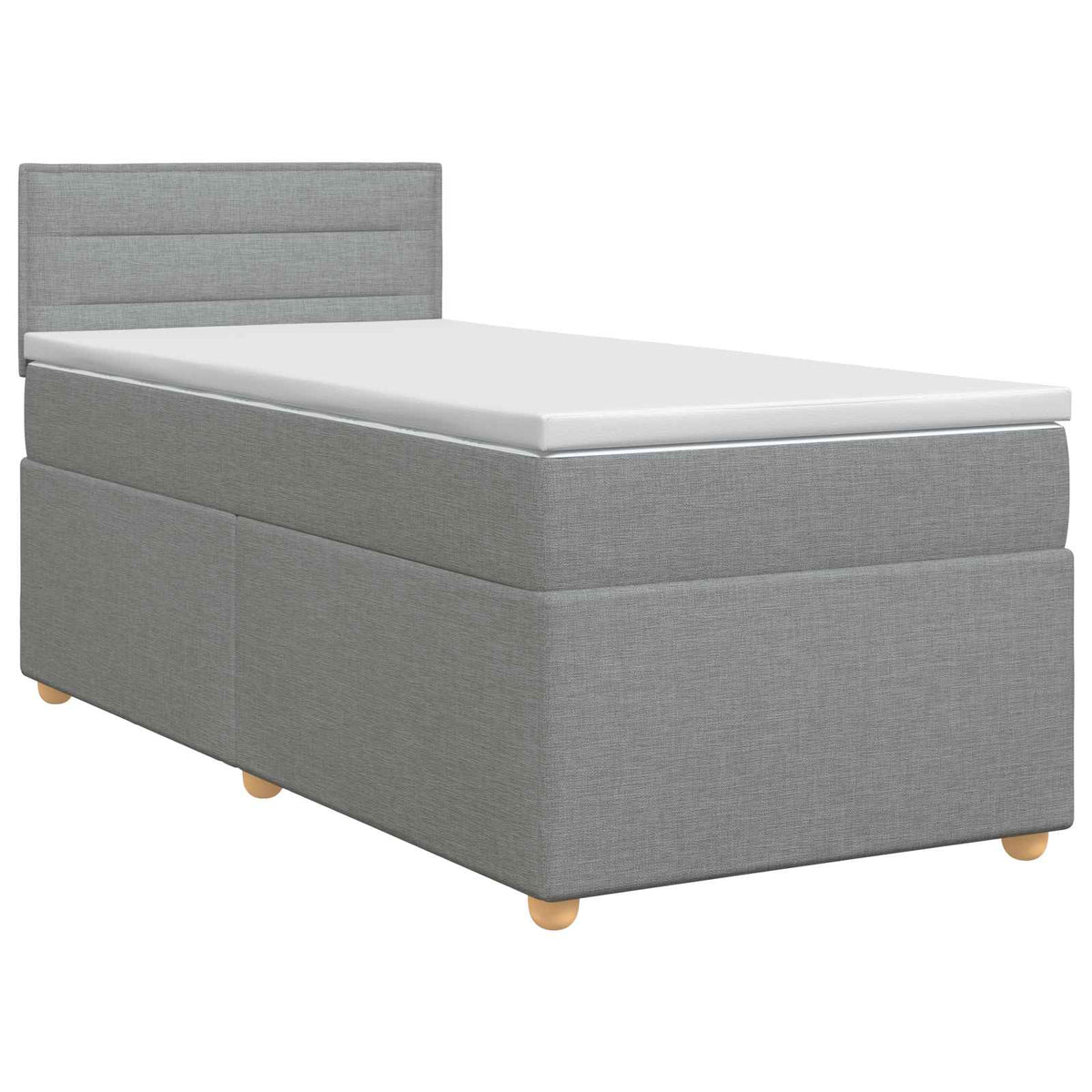 Boxspring krevet s madracem Svjetlosiva 80 x 200 cm Tkanina