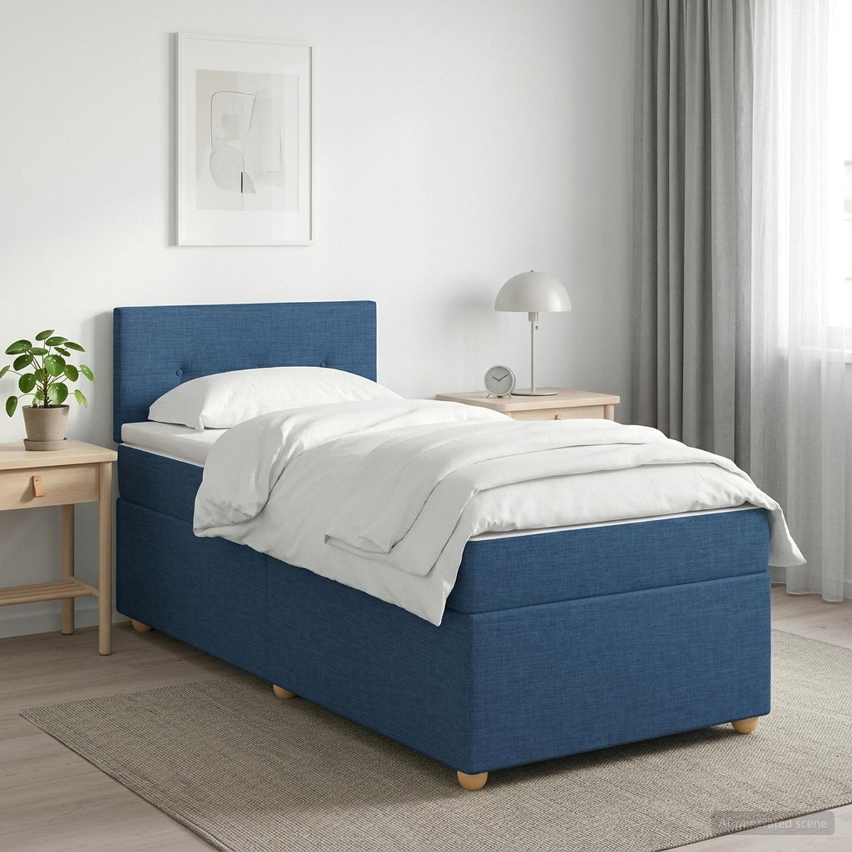 Boxspring krevet s madracem Plava 100 x 200 cm Tkanina