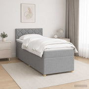 Boxspring krevet s madracem Svjetlosiva 90 x 200 cm Tkanina