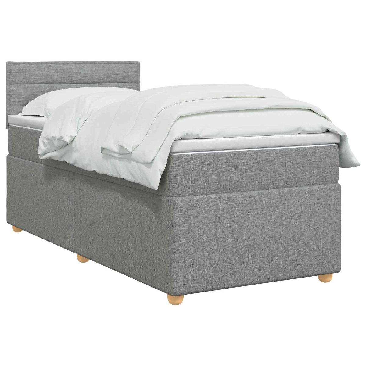 Boxspring krevet s madracem Svjetlosiva 90 x 190 cm Tkanina