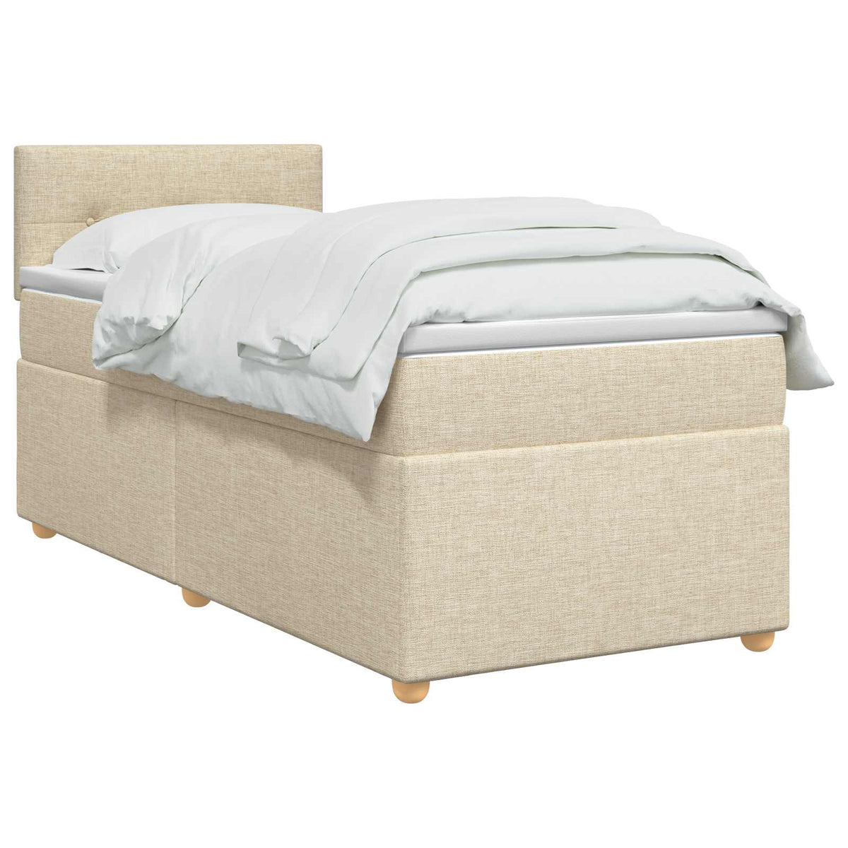 Boxspring krevet s madracem Krem 90 x 200 cm Tkanina