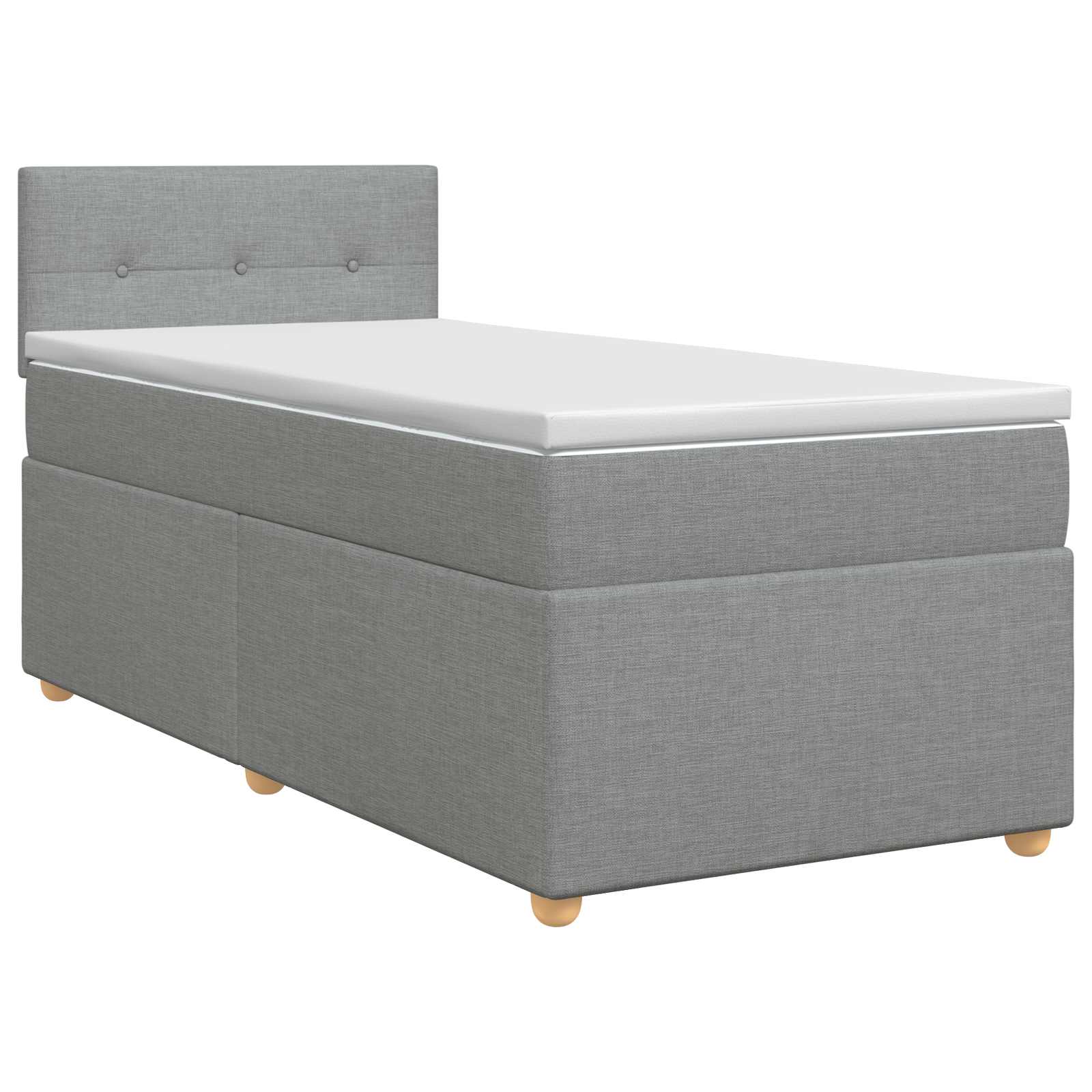 Boxspring krevet s madracem Svjetlosiva 100 x 200 cm Tkanina