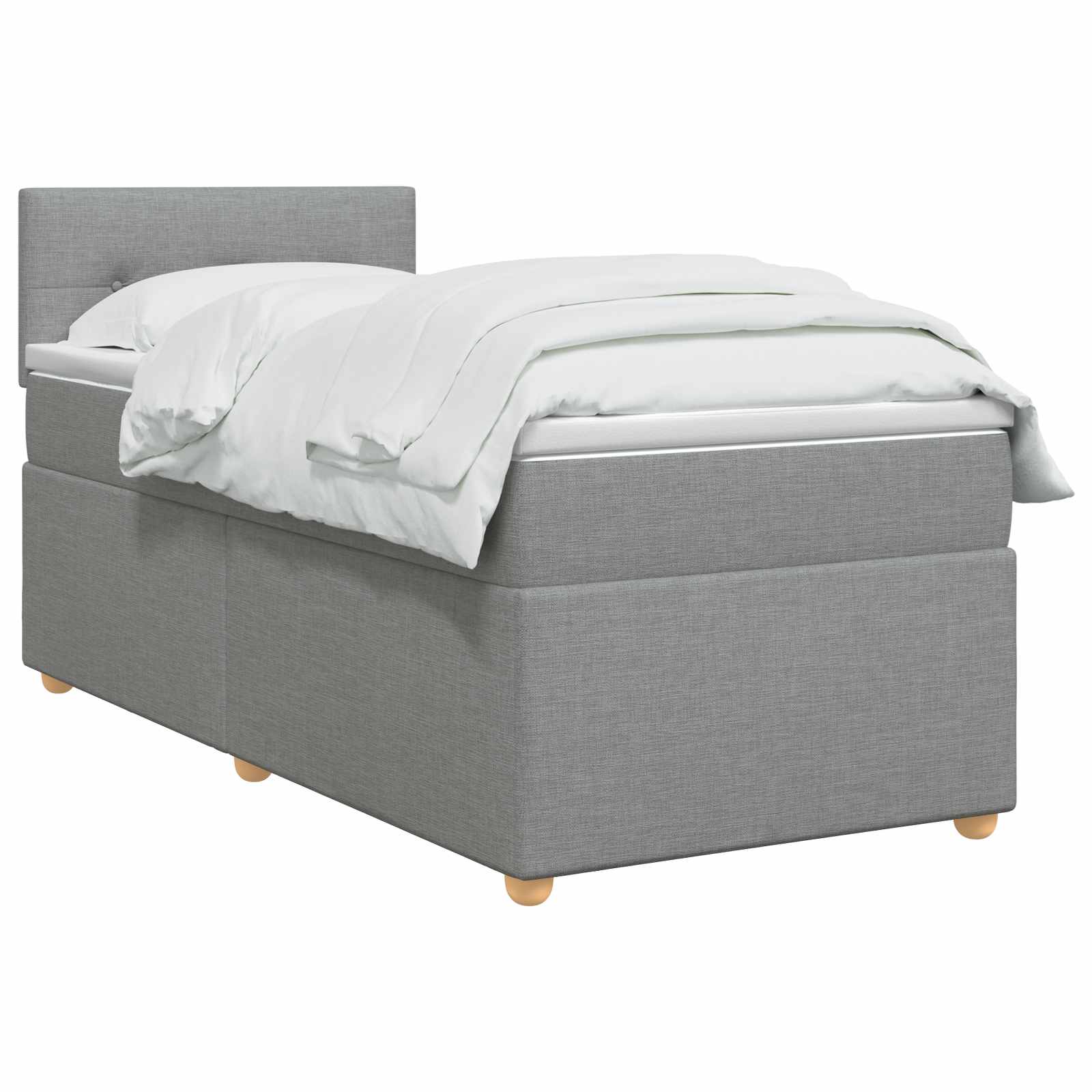 Boxspring krevet s madracem Svjetlosiva 100 x 200 cm Tkanina