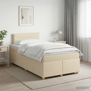 Boxspring krevet s madracem Krem 120 x 200 cm Tkanina