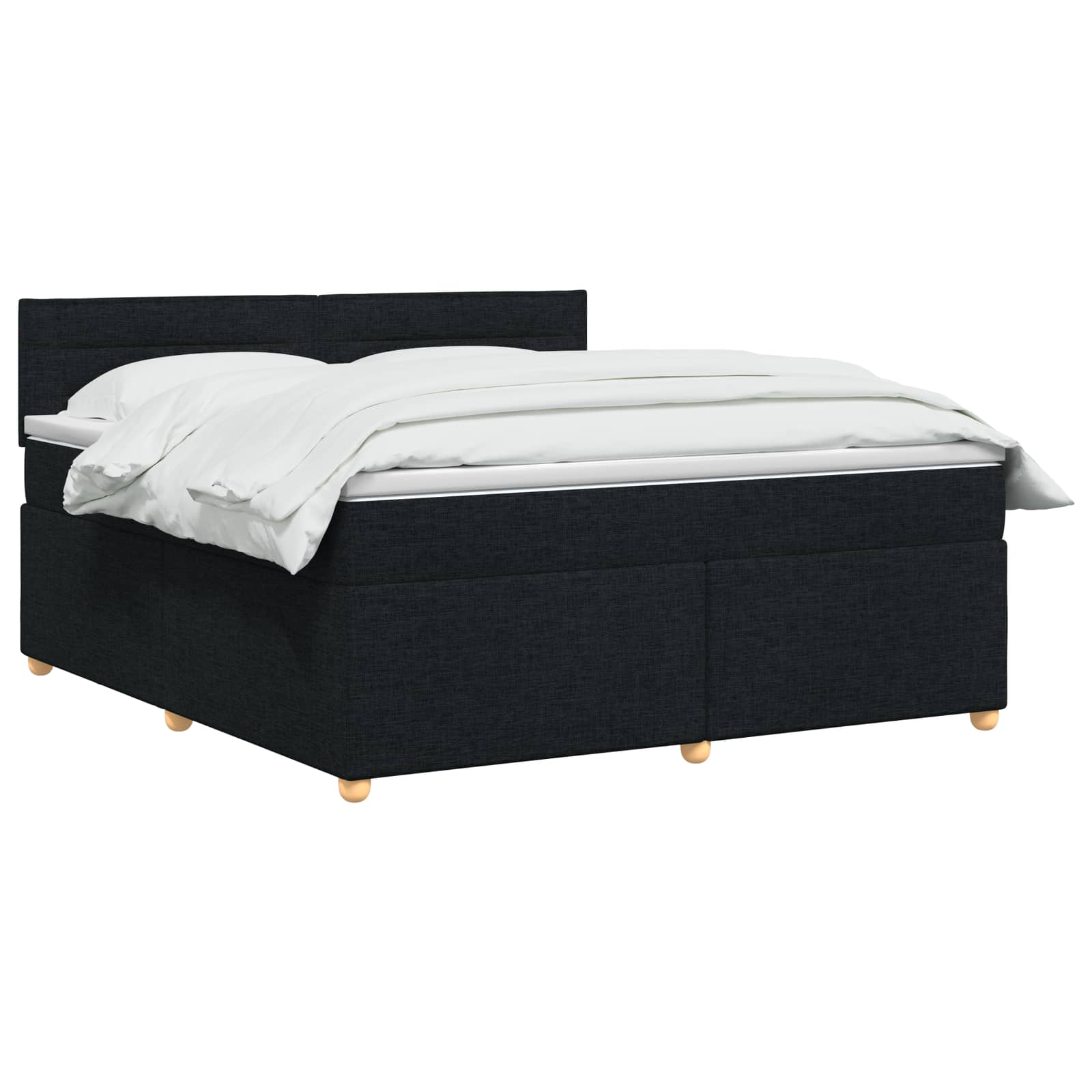 Boxspring krevet s madracem Crna 140 x 200 cm Tkanina