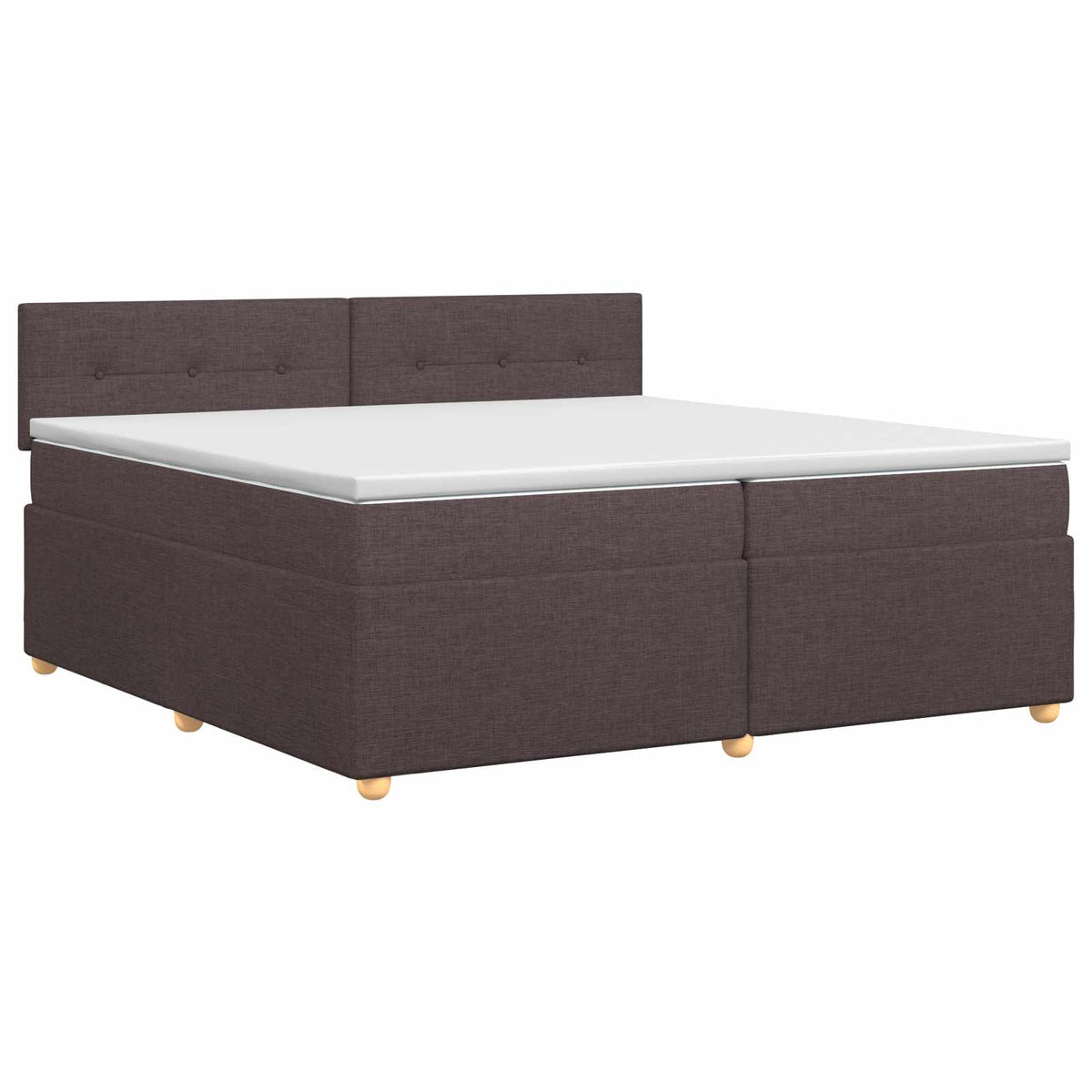 Boxspring krevet s madracem Tamno smeđa 200 x 200 cm Tkanina 202 x 202 x 88 cm