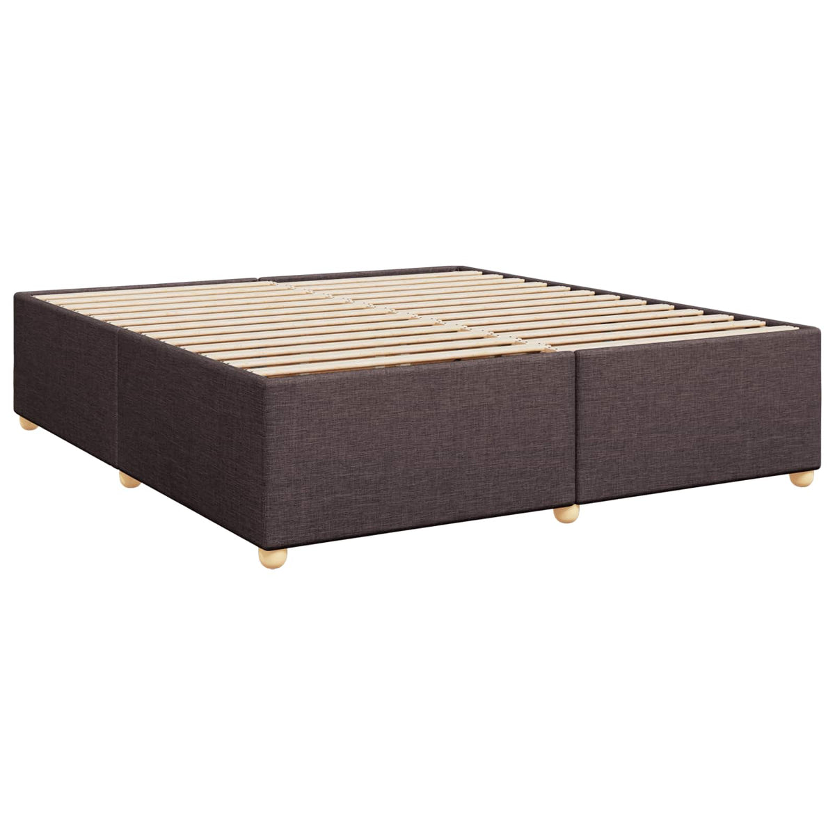 Boxspring krevet s madracem Tamno smeđa 200 x 200 cm Tkanina 202 x 202 x 88 cm