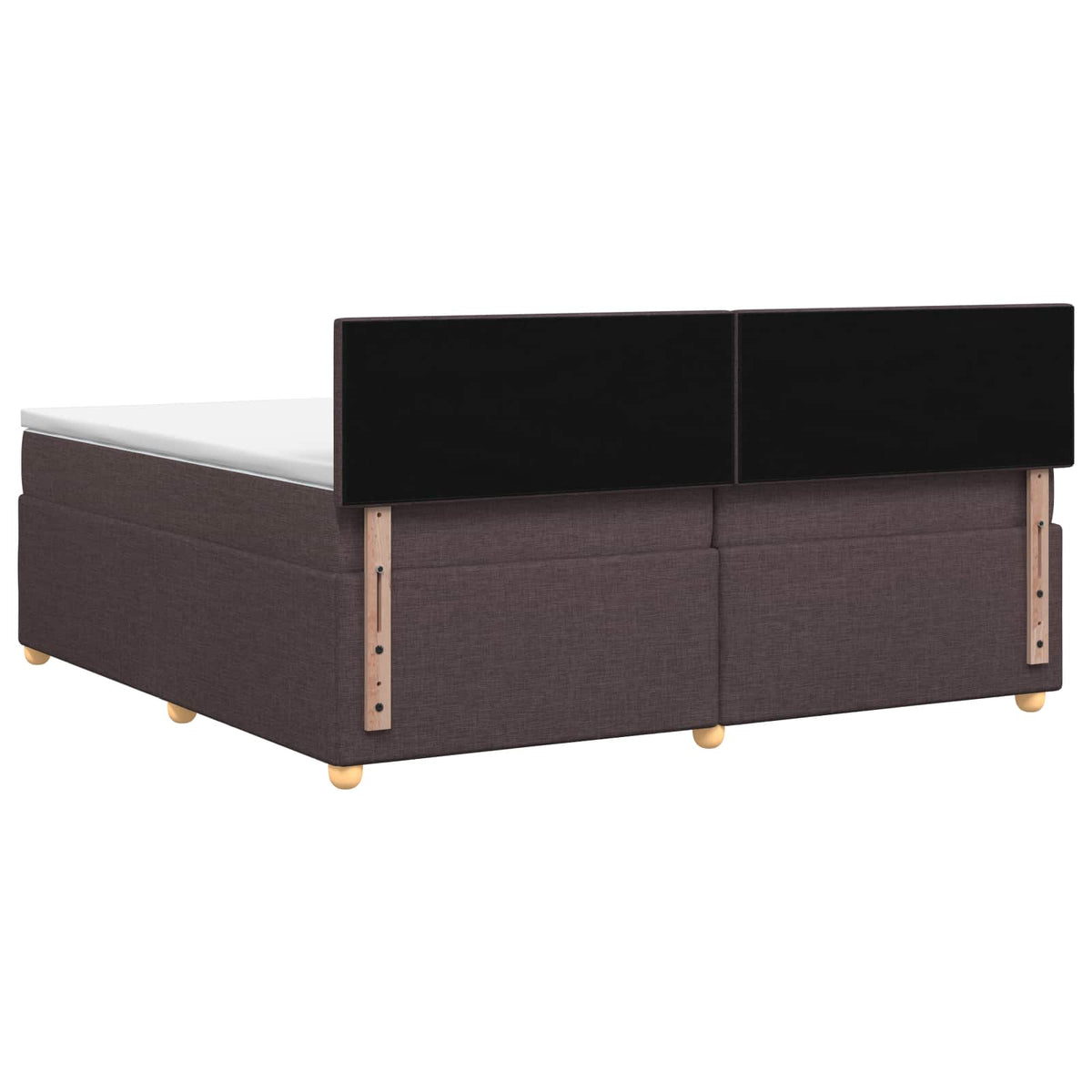 Boxspring krevet s madracem Tamno smeđa 200 x 200 cm Tkanina 202 x 202 x 88 cm