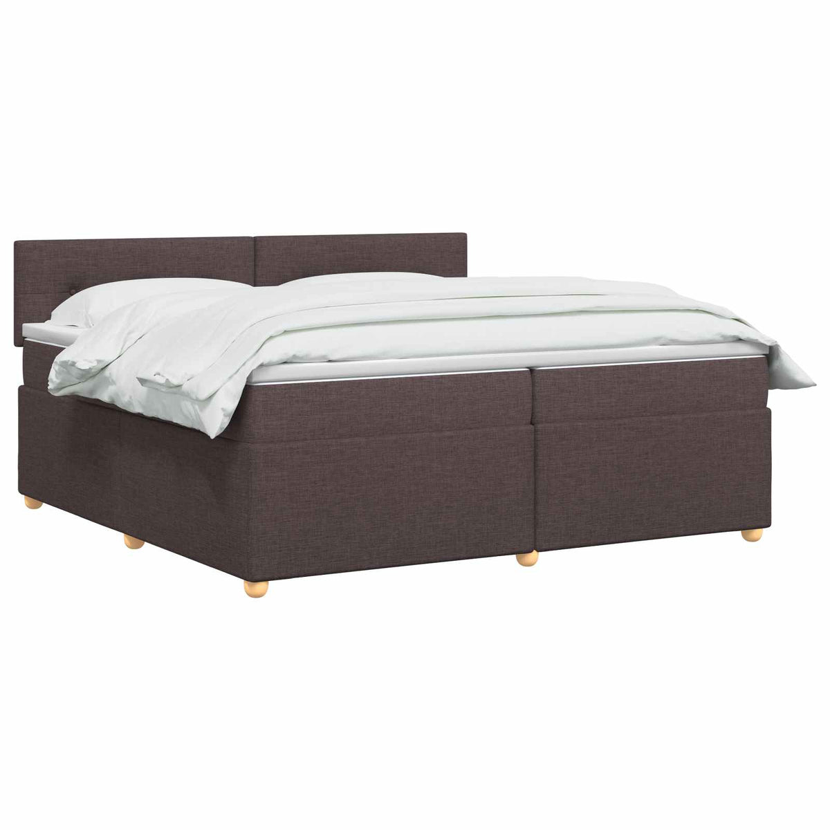 Boxspring krevet s madracem Tamno smeđa 200 x 200 cm Tkanina 202 x 202 x 88 cm