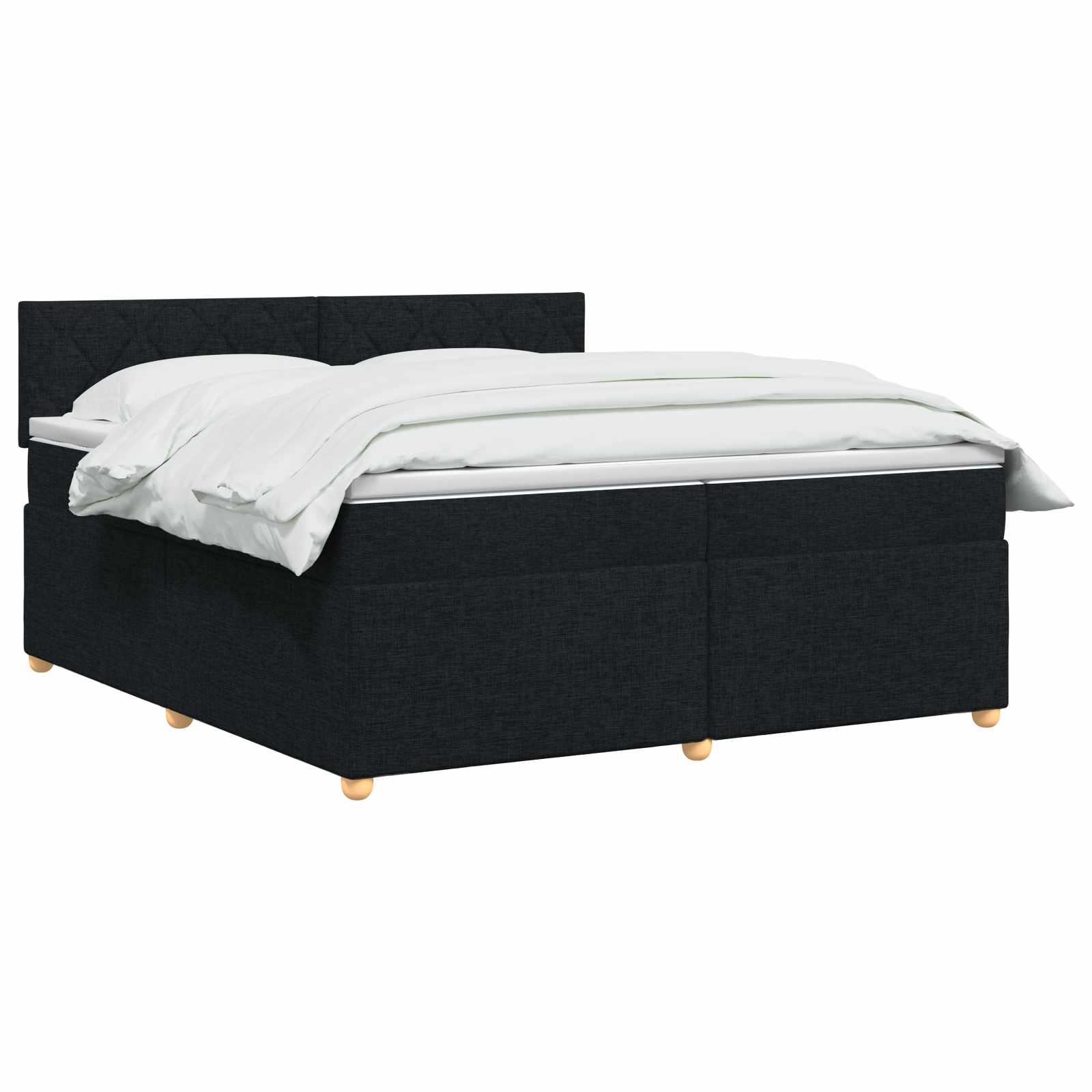 Boxspring krevet s madracem Crna 200 x 200 cm Tkanina