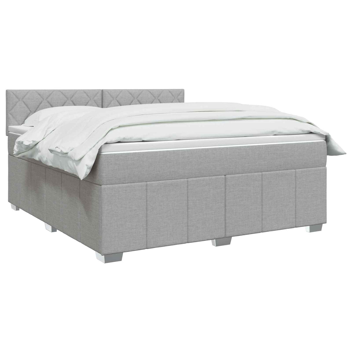 Boxspring krevet s madracem Svjetlosiva 140 x 190 cm Tkanina