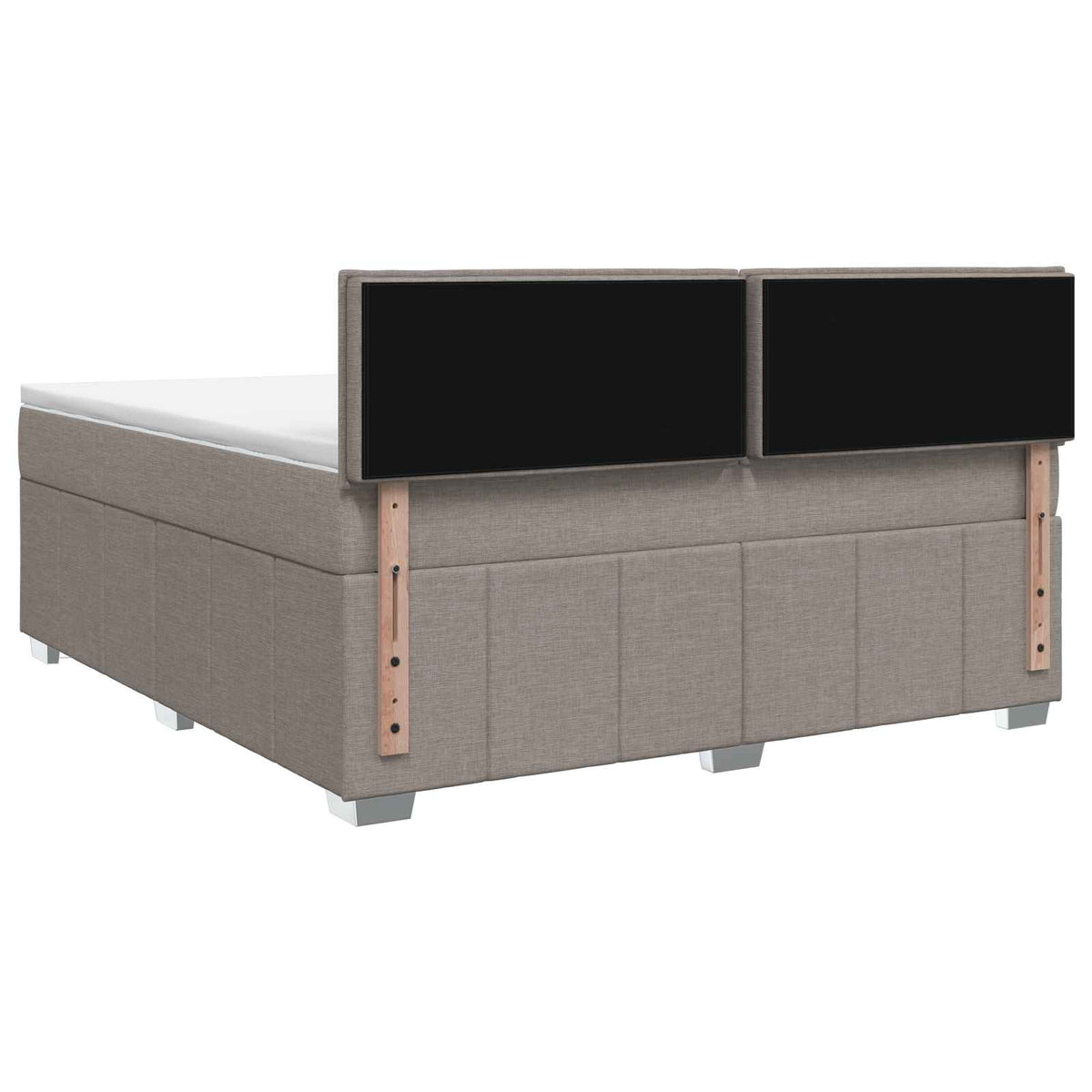 Boxspring krevet s madracem Sivosmeđa 140 x 200 cm Tkanina