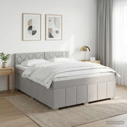 Boxspring krevet s madracem Svjetlosiva 140 x 190 cm Tkanina