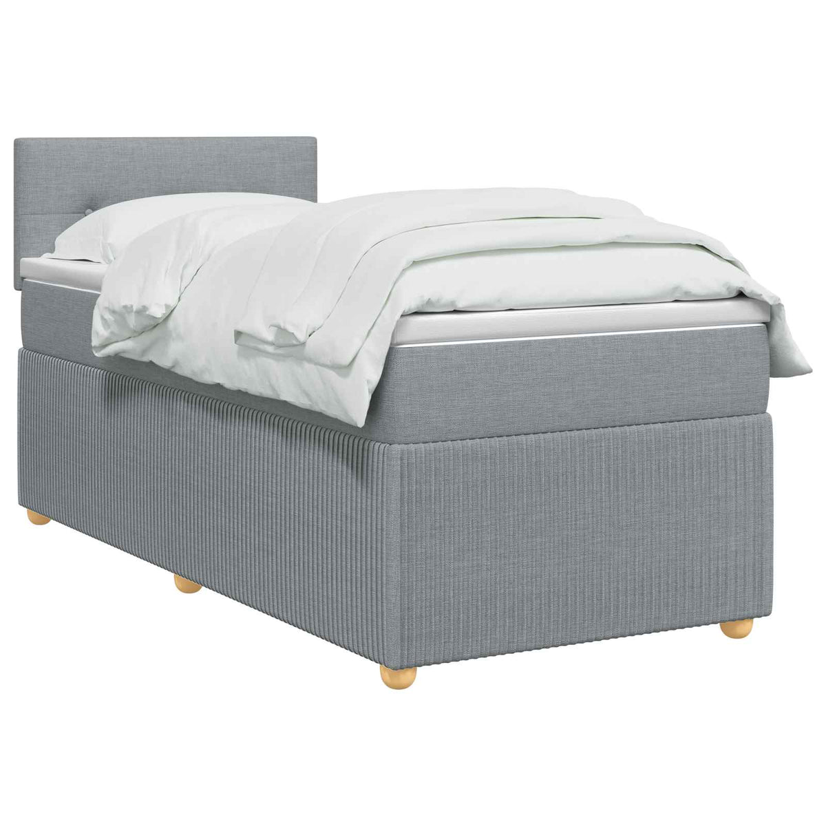 Boxspring krevet s madracem Svjetlosiva 100 x 200 cm Tkanina