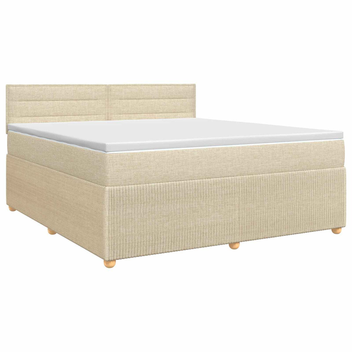Boxspring krevet s madracem Krem 140 x 190 cm Tkanina 190 x 144 x 100.5 cm